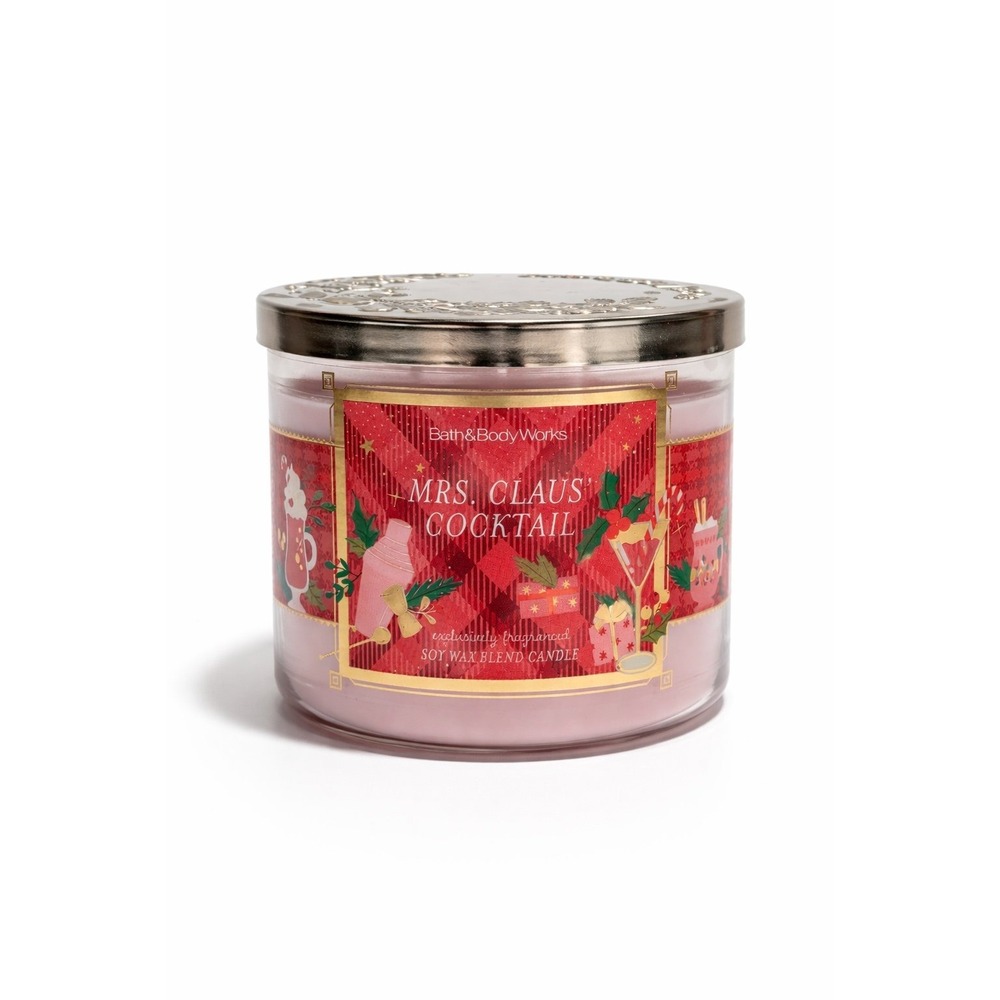Bath & Body Works Mrs. Claus' Cocktail 3-Wick Candle Cherry Vanilla Fizz